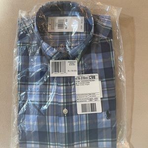 Boys Ralph Lauren Blue plaid Dress Shirt NWT Sz XL